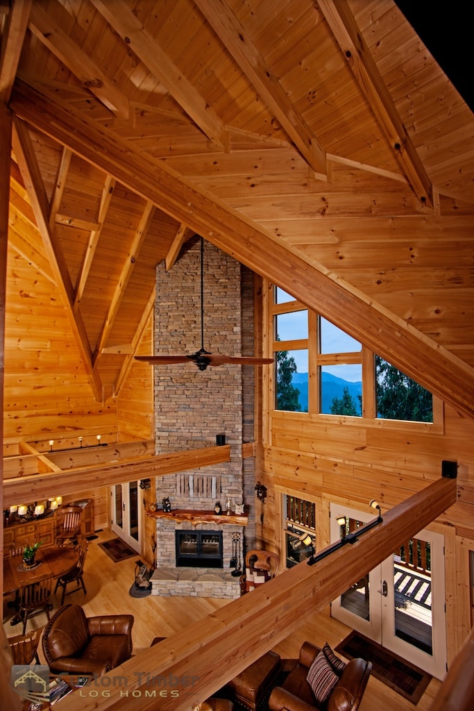 Log Home Interior Pictures - Custom Timber Log Homes
