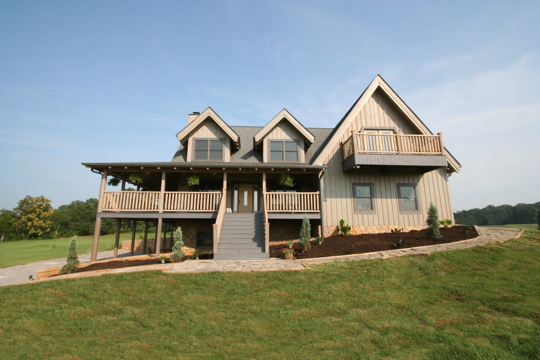 customizedshadowbrookfrontview Custom Timber Log Homes