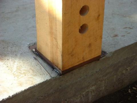 Wood Post with Steel Connector