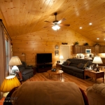 Log Home Great Room Cathedral Ceilings