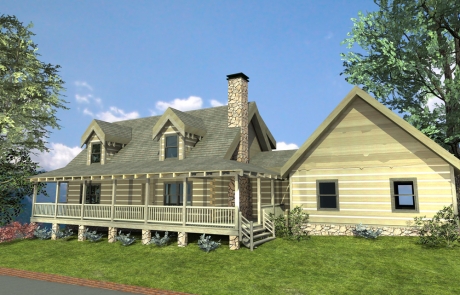 The Spring City Log Home Model, 3 bed, 2 bath, 2 story