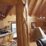 Hummingbird Carving on log in Great Room