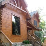 Log Home Front with Dormer