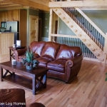 Stairway and Great Room in Log Cabin