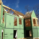 Back view of trusses and zip walls