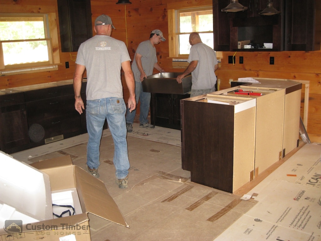 Cabinets Being Set