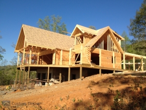 Exterior View of the Watt's Bar Log Home Build