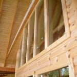 Fixed glass windows in D Style Log Home