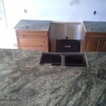 Granite with Cabinets and Sink