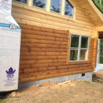 Staining and Fixed Glass on 8x8 D Log Home