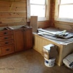 bathroom cabinets in log home