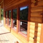log siding and double hung windows