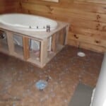 tub and tile in log home install