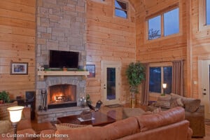 Log Home Living Area