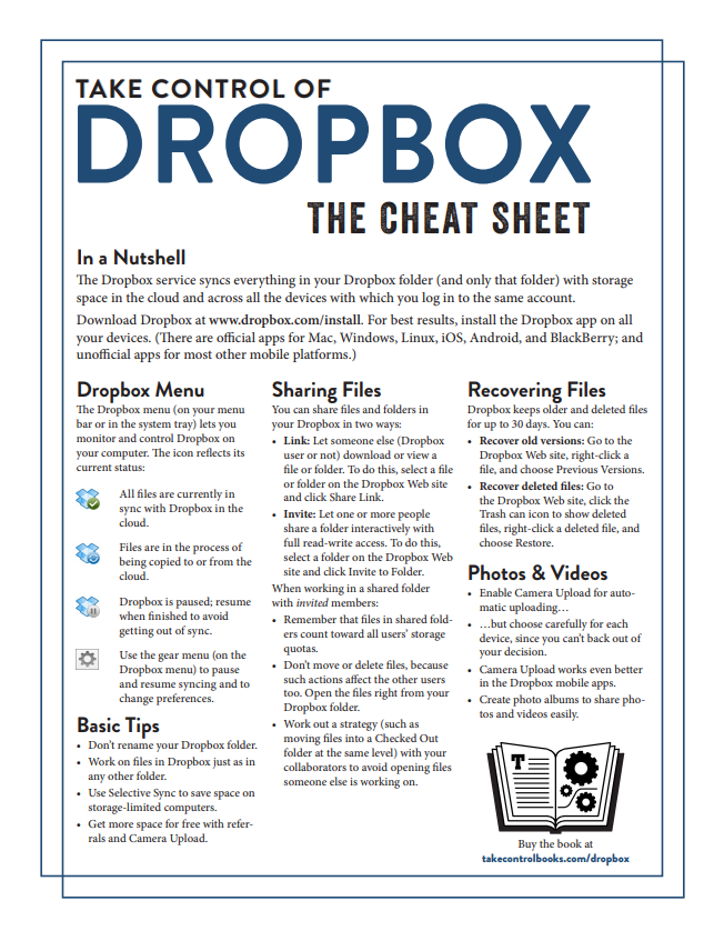 dropbox cheat sheet